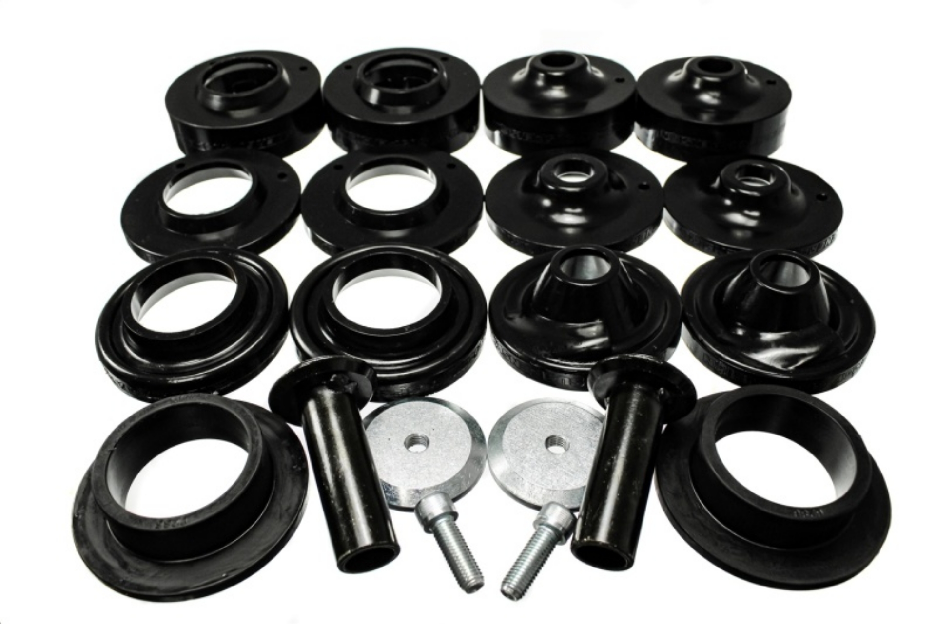 Picture of Energy Suspension 18+ Jeep Wrangler JL Black Rock-Flex 2in Adjustable Coil Spacer Set