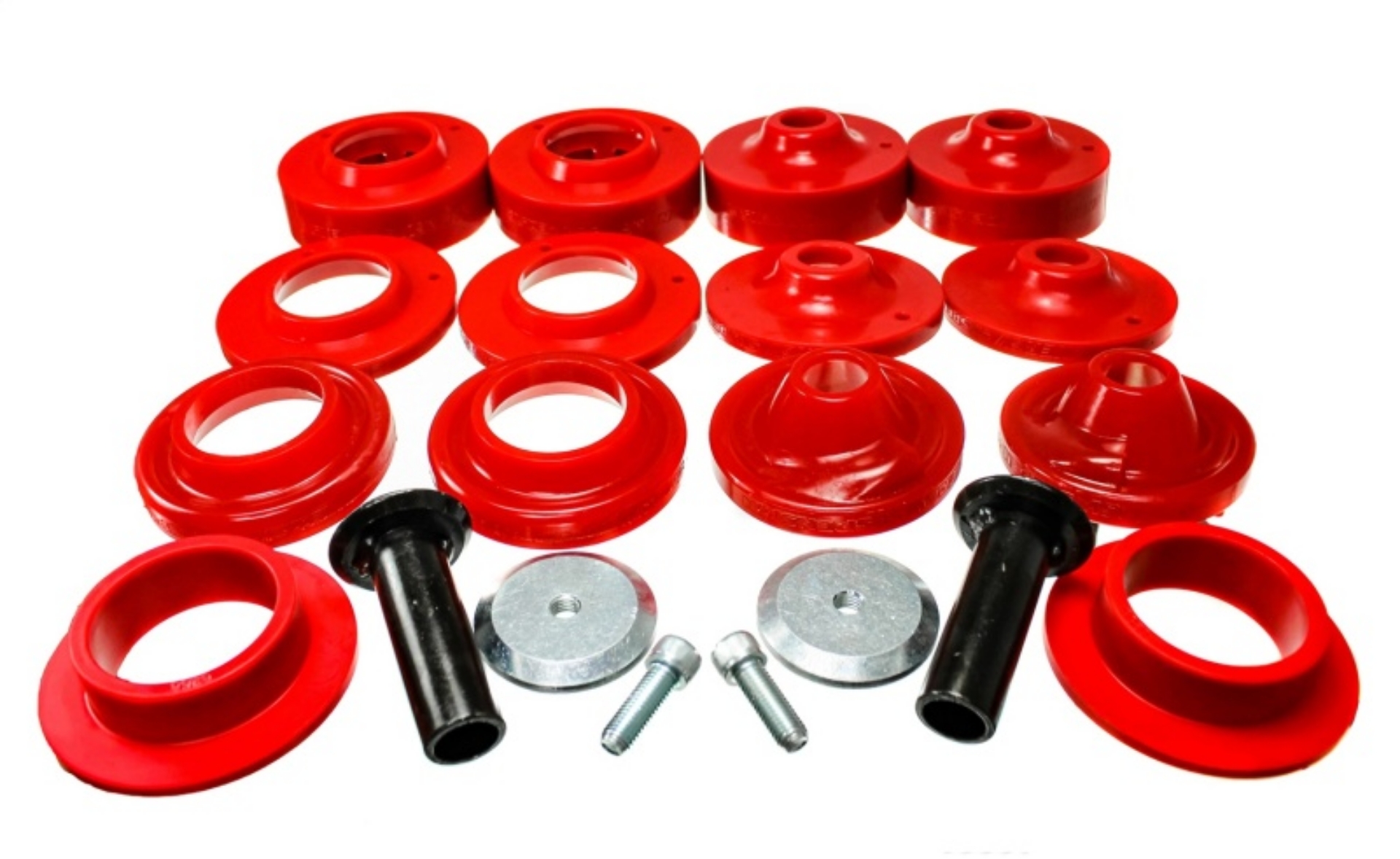 Picture of Energy Suspension 18+ Jeep Wrangler JL Red Rock-Flex 2in Adjustable Coil Spacer Set