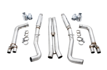 Picture of AWE Tuning 2015+ Dodge Challenger 6-4L-6-2L SC Track Edition Exhaust - Quad Chrome Silver Tips