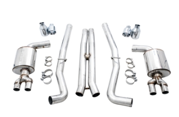 Picture of AWE Tuning 2015+ Dodge Challenger 6-4L-6-2L Non-Resonated Touring Edition Exhaust - Quad Silver Tips