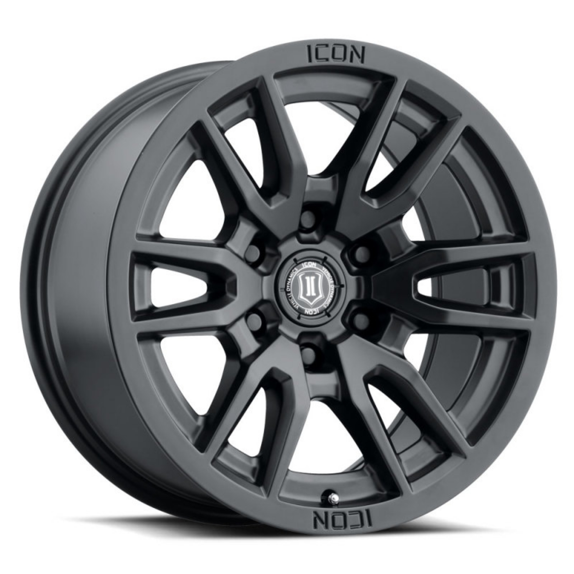 Picture of ICON Vector 6 17x8-5 6x120 0mm Offset 4-75in BS 67mm Bore Satin Black Wheel