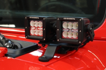 Picture of Go Rhino 18-20 Jeep Wrangler JL-JLU-Gladiator JT Light Mount - Two 3in Cubes