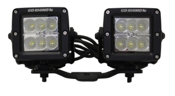 Picture of Go Rhino 18-20 Jeep Wrangler JL-JLU-Gladiator JT Light Mount - Two 3in Cubes