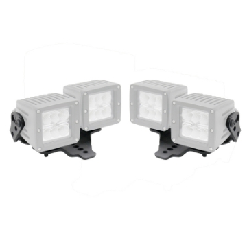 Picture of Go Rhino 18-20 Jeep Wrangler JL-JLU-Gladiator JT Light Mount - Two 3in Cubes