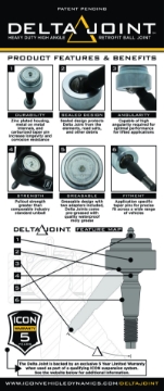 Picture of ICON 2004+ Ford F-150 - 2010+ Ford Raptor Non-ICON Upper Control Arm 1in Retrofit Delta Joint Kit