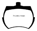 Picture of EBC 84-92 Austin Mini 1-0L Yellowstuff Front Brake Pads