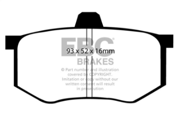 Picture of EBC 08-16 Mitsubishi Lancer Evo 10 2-0 Turbo 1 piece rotor Ultimax2 Rear Brake Pads