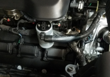 Picture of J&L 2019-2024 Dodge Ram 1500 5-7L Oil Separator 3-0 Passenger Side - Clear Anodized