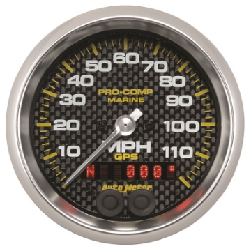 Picture of Autometer Marine Carbon Fiber Ultra-Lite 3-3-8in 120MPH GPS Speedometer Gauge