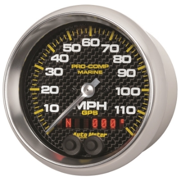 Picture of Autometer Marine Carbon Fiber Ultra-Lite 3-3-8in 120MPH GPS Speedometer Gauge