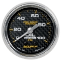 Picture of Autometer Marine Carbon Fiber Ultra-Lite 2-1-16in 100PSI Mechanical Oil Pressure Gauge