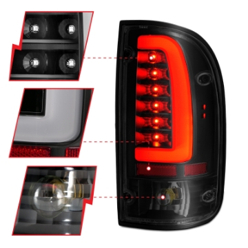 Picture of ANZO 1995-2000 Toyota Tacoma LED Taillights Black Housing Smoke Lens Pair