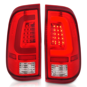 Picture of ANZO 2008-2016 Ford F-250 LED Taillights Chrome Housing Red-Clear Lens Pair