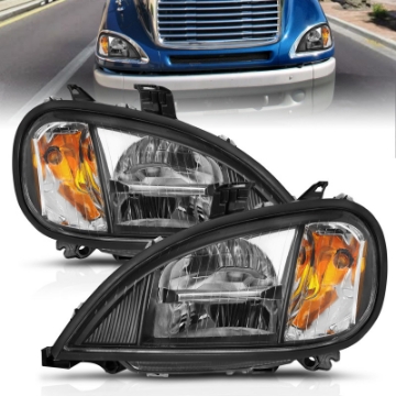 Picture of ANZO 1996-2013 Freightliner Columbia LED Crystal Headlights Black Housing w- Clear Lens Pair