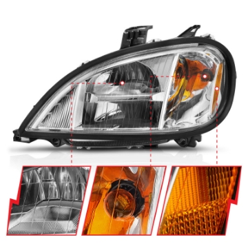 Picture of ANZO 1996-2013 Freightliner Columbia LED Crystal Headlights Chrome Housing w- Clear Lens Pair