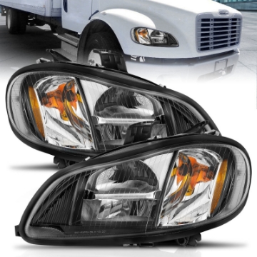 Picture of ANZO 2002-2014 Freightliner M2 LED Crystal Headlights Black Housing w- Clear Lens Pair