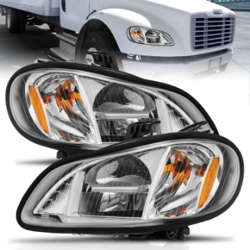 Picture of ANZO 2002-2014 Freightliner M2 LED Crystal Headlights Chrome Housing w- Clear Lens Pair