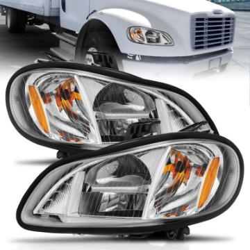 Picture of ANZO 2002-2014 Freightliner M2 LED Crystal Headlights Chrome Housing w- Clear Lens Pair