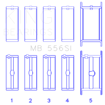 Picture of King Engine Bearings Chevrolet 396-400-427-502 Undersize 0-40in SI-Series Main Bearing Set