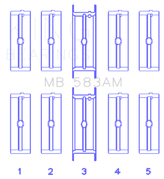 Picture of King Engine Bearings Ford 239-256-272-292 Crankshaft Main Bearing Set