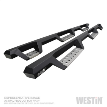 Picture of Westin 2020 Chevy Silverado 2500-3500 HDX Stainless Drop W2W Nerf Step Bars - Textured Black