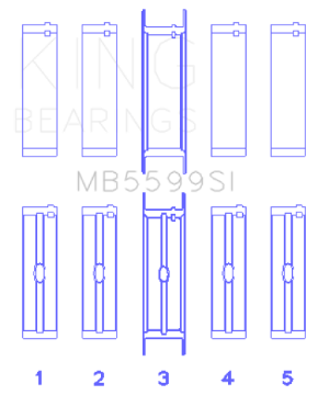 Picture of King Engine Bearings International 421CI-446CI V8 STD Size Crankshaft Main Bearing Set
