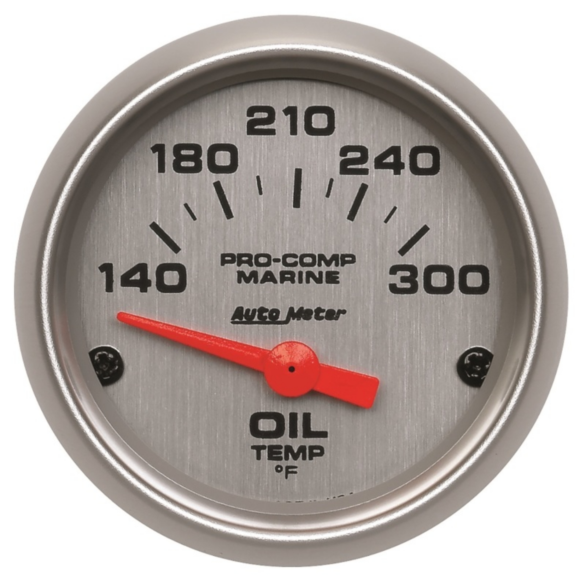 Picture of Autometer Marine Silver Ultra-Lite 2-1-16in Electric Oil Temperature Gauge 140-300 Deg F