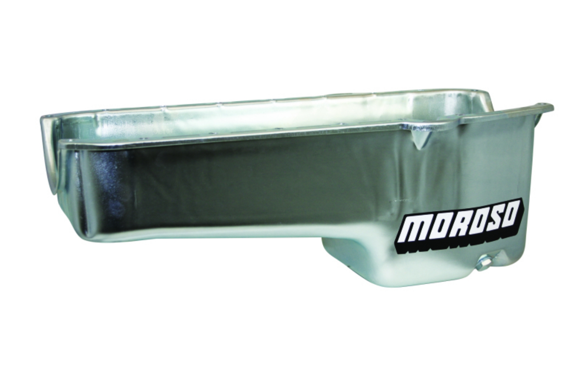 Picture of Moroso Pre-80 Chevrolet Small Block w-Driver Side Dipstick Wet Sump 5qt 7-5in Steel Oil Pan - Blk