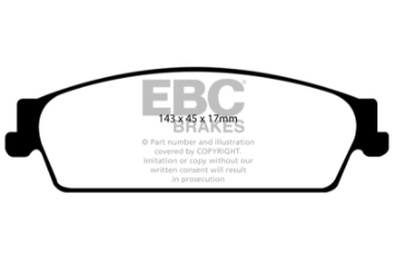 Picture of EBC 09-14 Cadillac Escalade 6-0 Hybrid Ultimax2 Rear Brake Pads