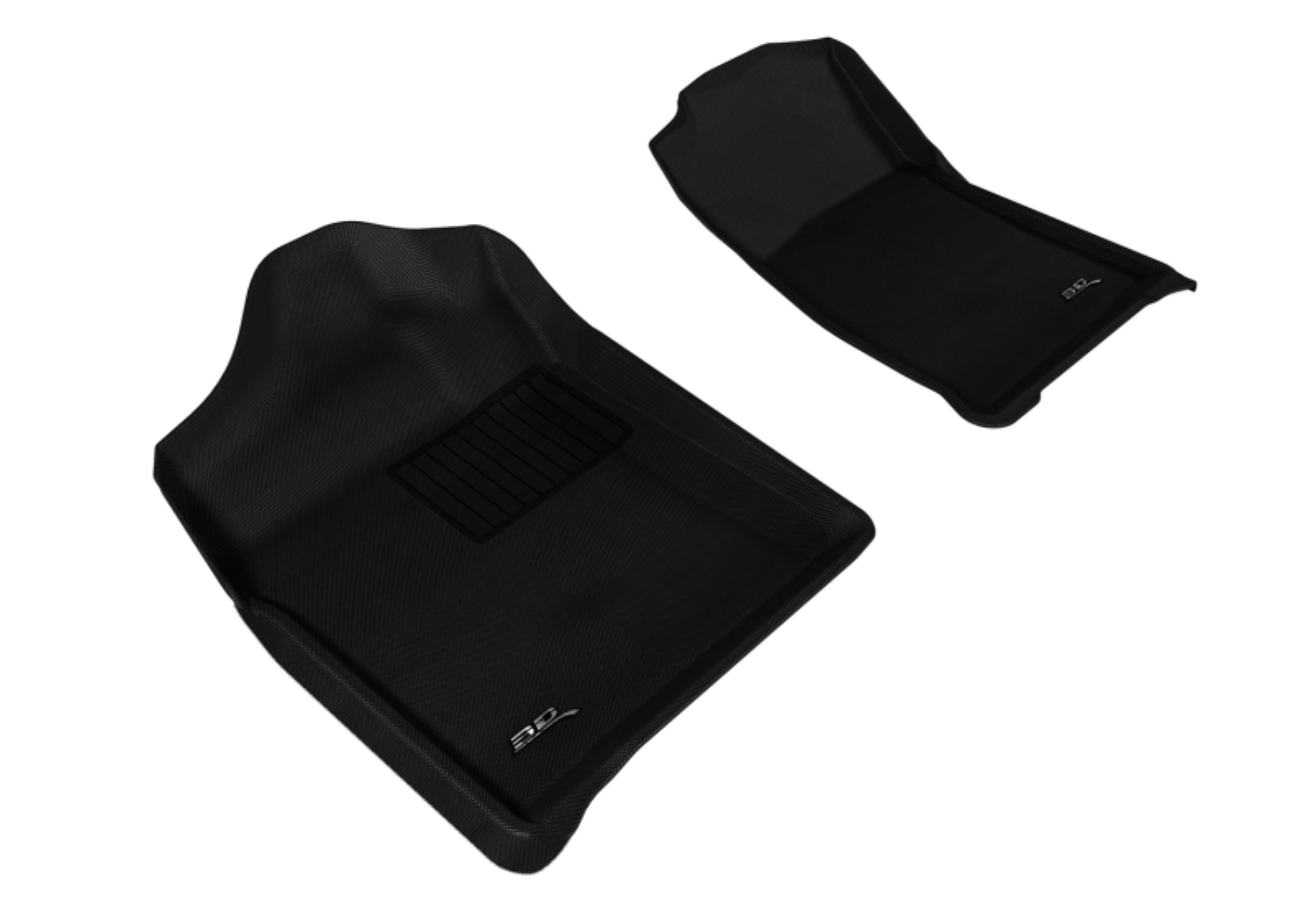 Picture of 3D MAXpider 2007-2013 Chevrolet-GMC Silverado-Sierra Regular Cab Kagu 1st Row Floormat - Black