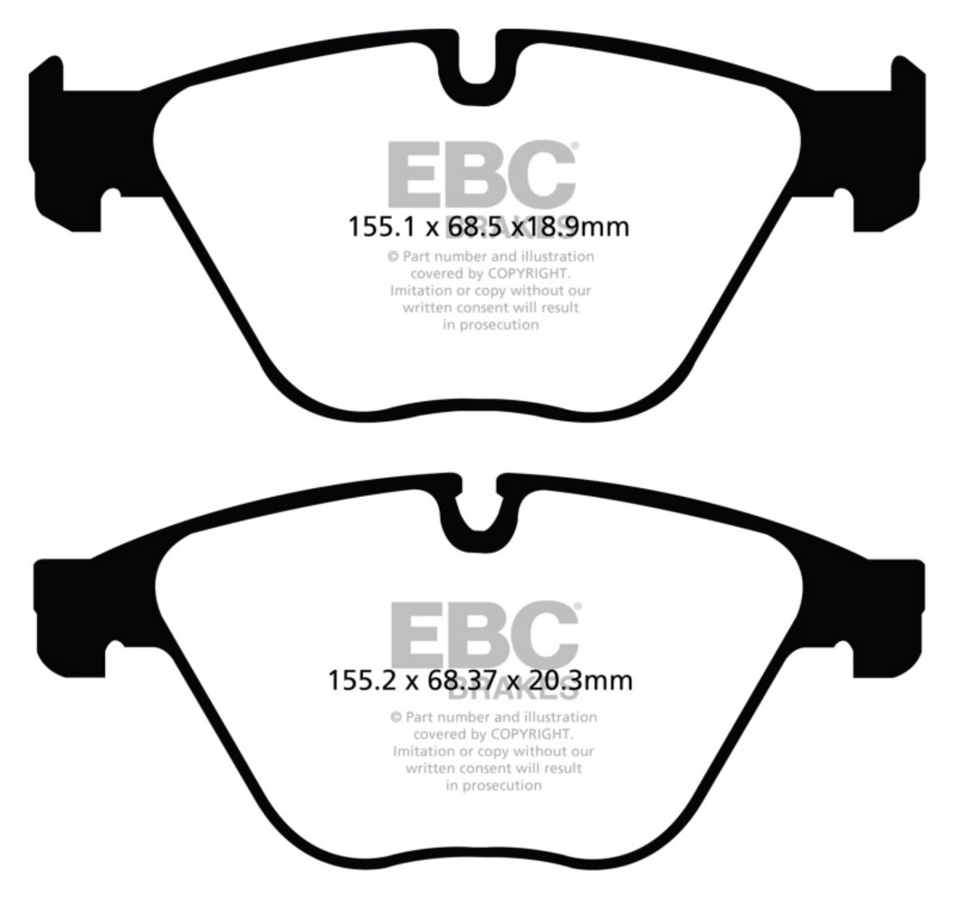 Picture of EBC 10+ BMW 535i 3-0 Turbo F10 Yellowstuff Front Brake Pads