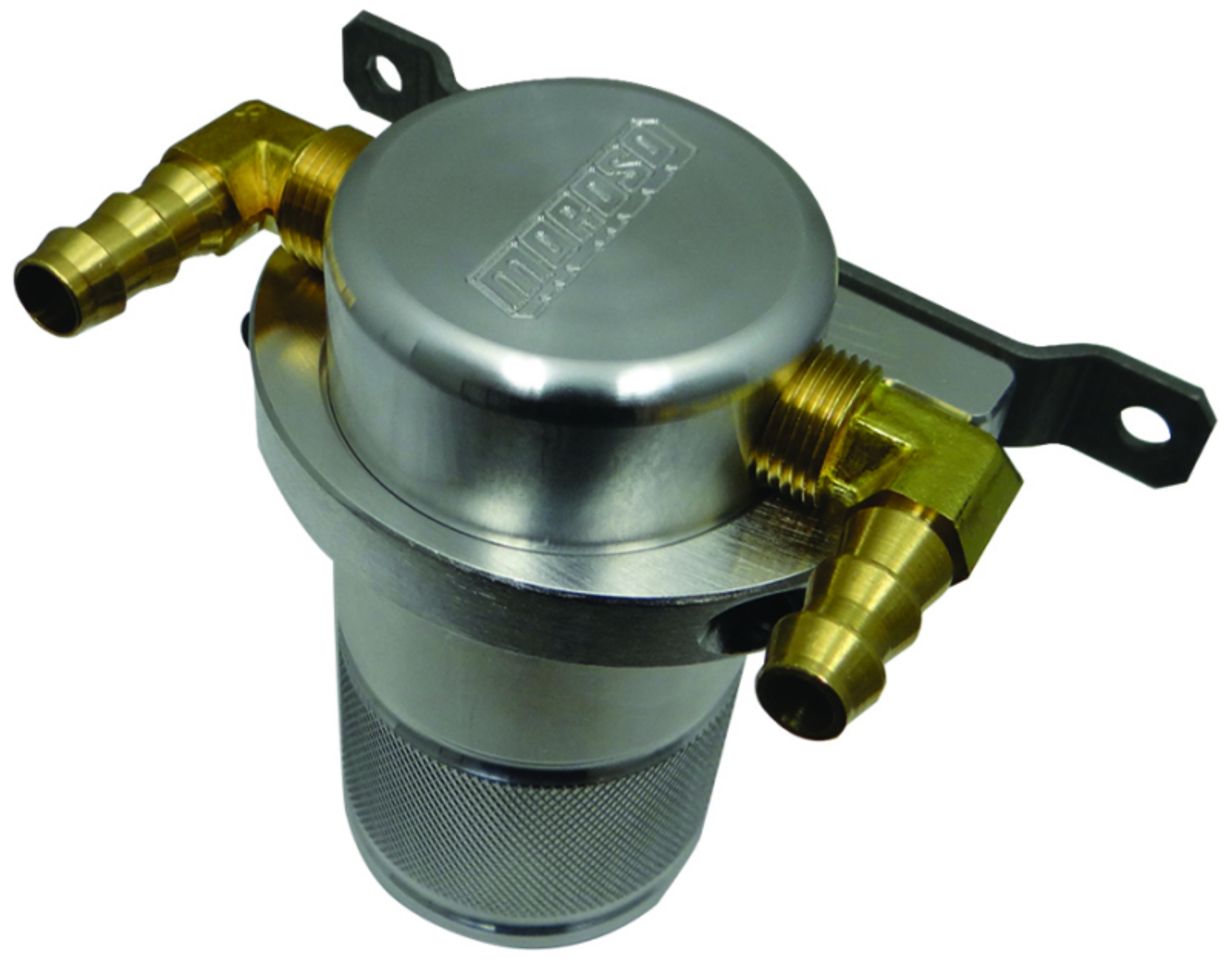 Picture of Moroso Universal Air-Oil Separator Catch Can - Small Body w-o Drain - Billet Aluminum - Raw Finish