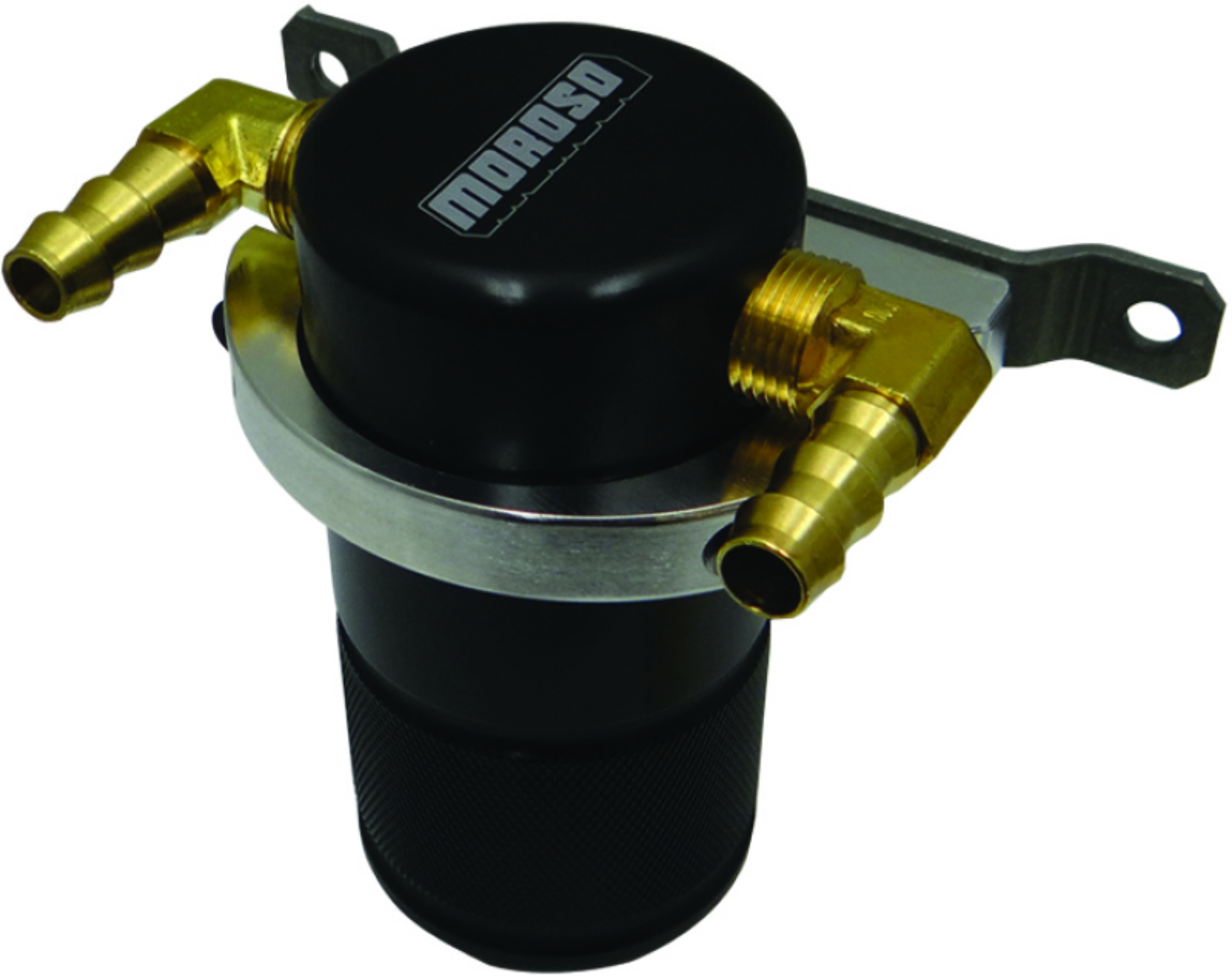Picture of Moroso Universal Air-Oil Separator Catch Can - Small Body w-o Drain - Billet Aluminum - Black Finish