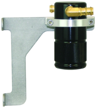 Picture of Moroso 12-18 Jeep 3-6L JK Air-Oil Separator Catch Can - Small Body - Billet Aluminum - Black Finish