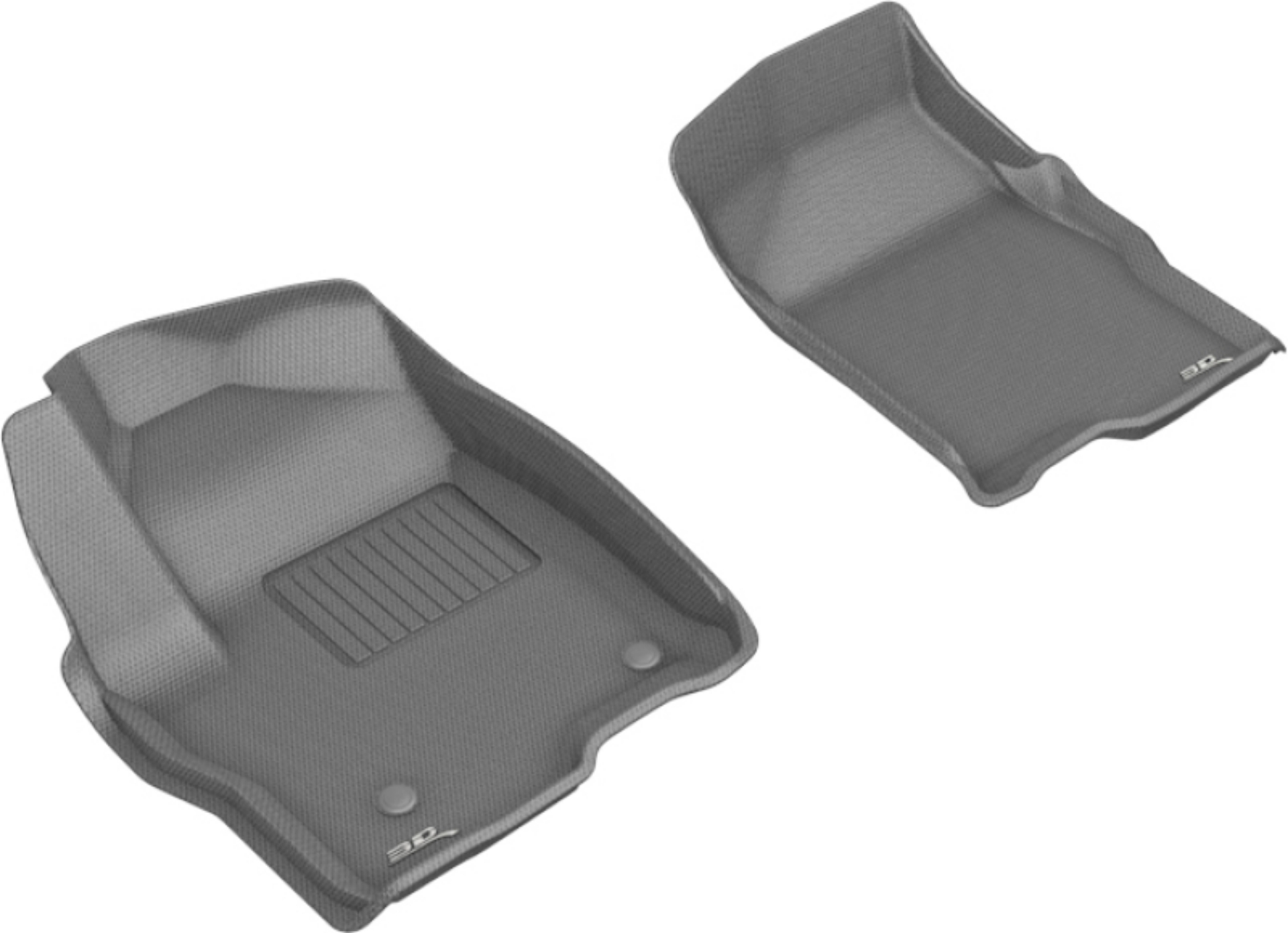 Picture of 3D MAXpider 2019-2020 GMC-Chevrolet Sierra 1500-Silverado 1500 Kagu 1st Row Floormat - Gray