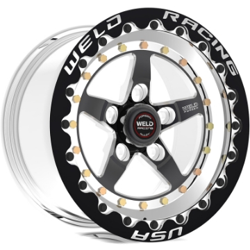 Picture of Weld Weldstar 15x10 - 5x4-75 BP - 7-5in- BS Black Wheel - Black Single Beadlock MT