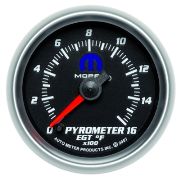 Picture of Autometer Mopar 2-1-16in 1600 Degree Digital Stepper Motor Pyrometer EGT Gauge - Black