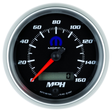 Picture of Autometer Mopar 3-3-8in 160 MPH Electric Programmable Speedometer Gauge - Black
