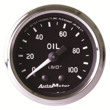 Picture of Autometer Cobra 2-1-16in 100 PSI Mechanical Oil Pressure Gauge
