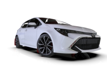 Picture of Rally Armor 18-26 Toyota Corolla Hatchback Black UR Mud Flap Red Logo
