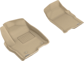 Picture of 3D MAXpider 2019-2020 GMC-Chevrolet Sierra 1500-Silverado 1500 Kagu 1st Row Floormat - Tan