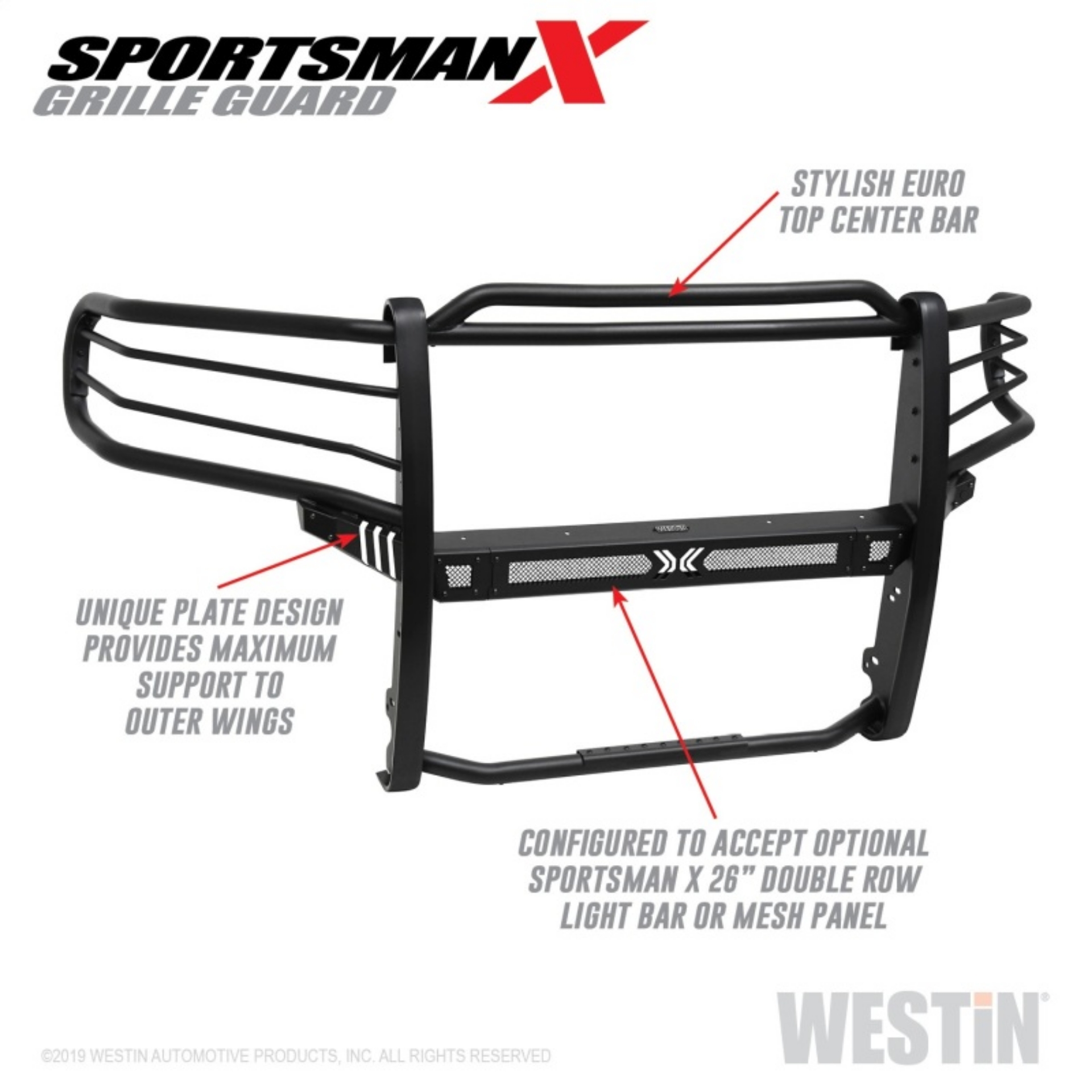 Picture of Westin 19-21 Ram 1500 Sportsman X Grille Guard - Textured Black Excluding Classic & Rebel