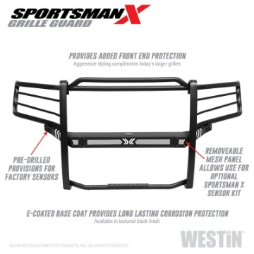 Picture of Westin 19-21 Ram 1500 Sportsman X Grille Guard - Textured Black Excluding Classic & Rebel