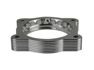 Picture of aFe 02-09 Chevrolet Trailblazer- 02-09 GMC Envoy L6 4-2L Silver Bullet Throttle Body Spacer - Silver