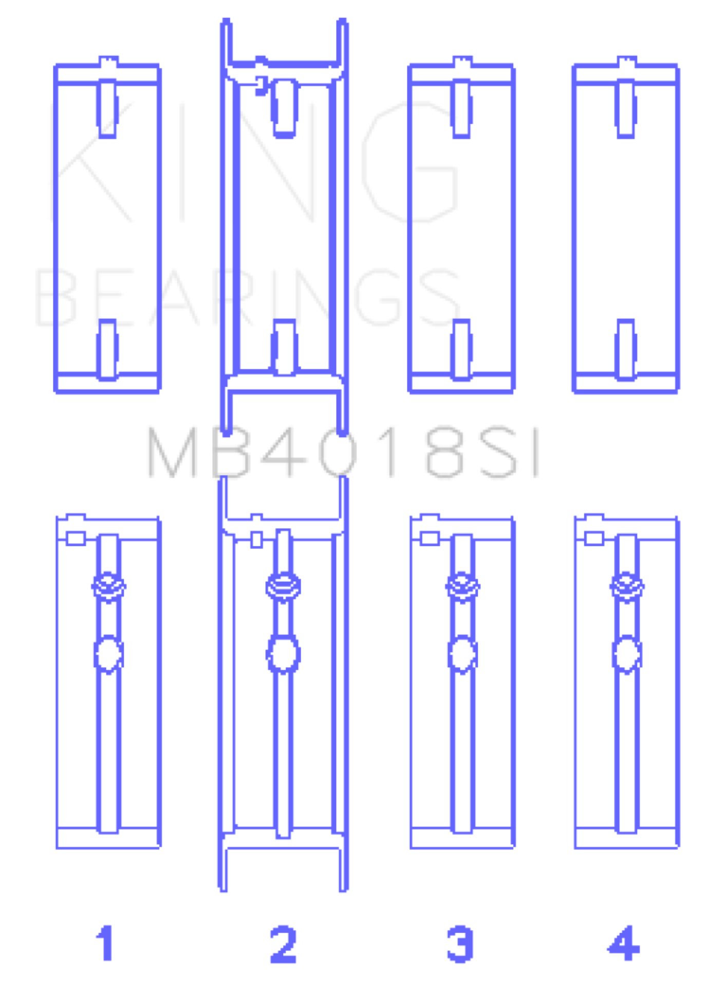 Picture of King Engine Bearings Holden 231 3800 V6 Size STD Main Bearing Set
