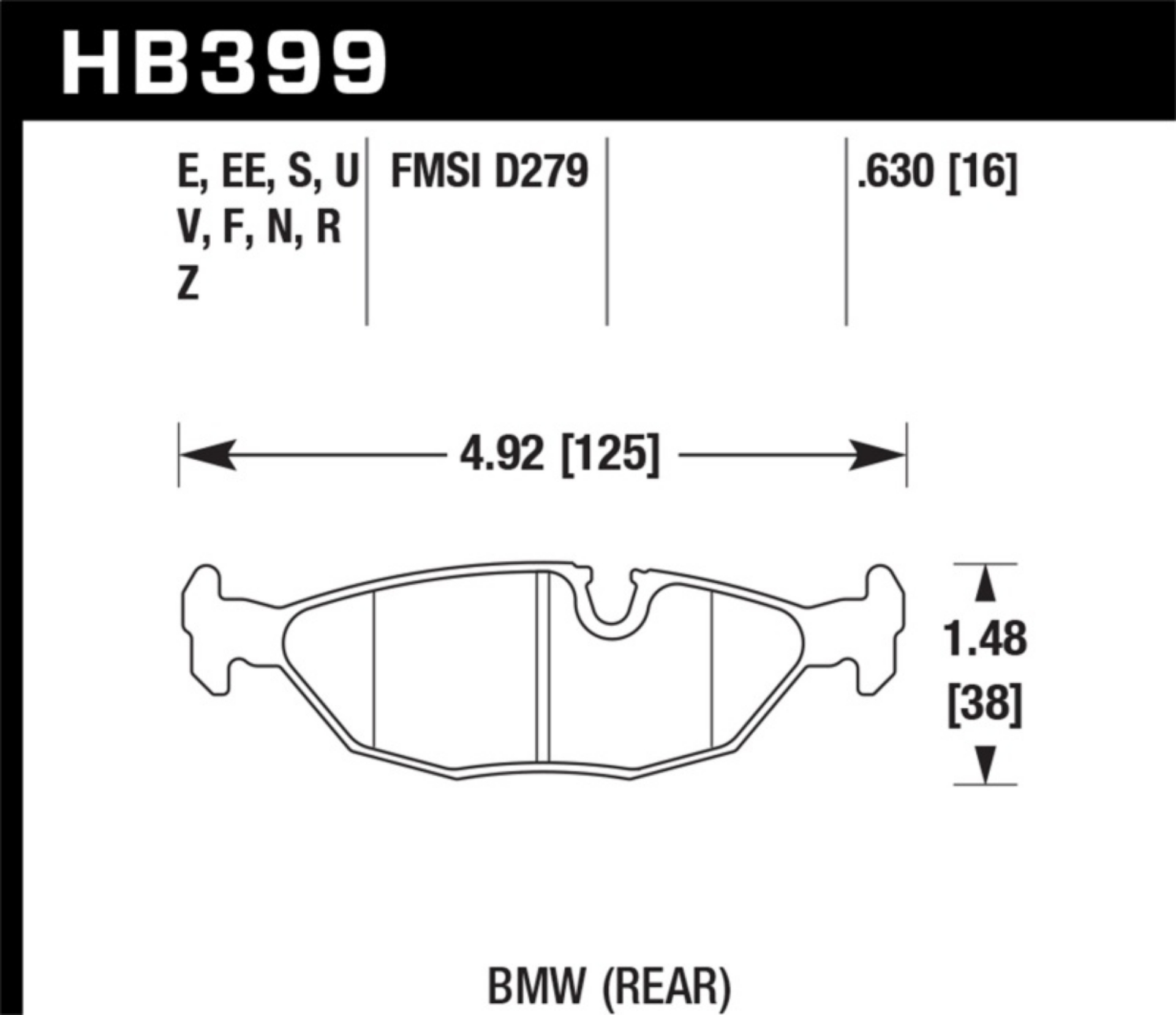 Picture of Hawk 84-4-91 BMW 325 E30 DTC-50 Race Rear Brake Pads