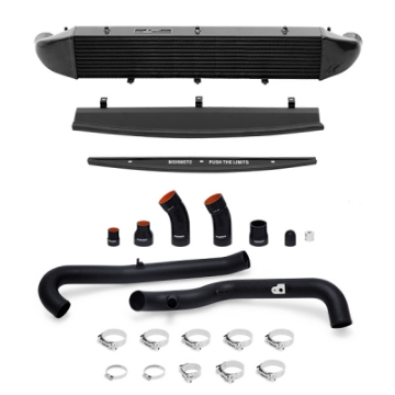 Picture of Mishimoto 2014-2016 Ford Fiesta ST 1-6L Front Mount Intercooler Black Kit w- Pipes Black