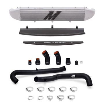 Picture of Mishimoto 2014-2016 Ford Fiesta ST 1-6L Front Mount Intercooler Silver Kit w- Pipes Black