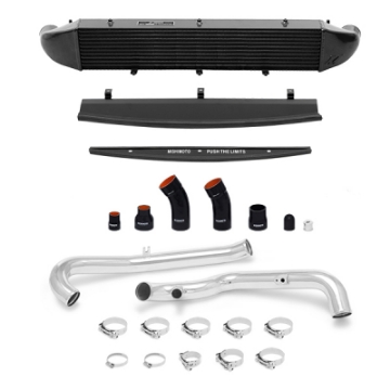 Picture of Mishimoto 2014-2016 Ford Fiesta ST 1-6L Front Mount Intercooler Black Kit w- Pipes Silver