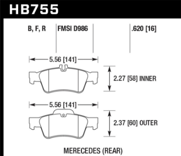 Picture of Hawk 03-06 Mercedes Benz SL500 HPS 5-0 Rear Brake Pads